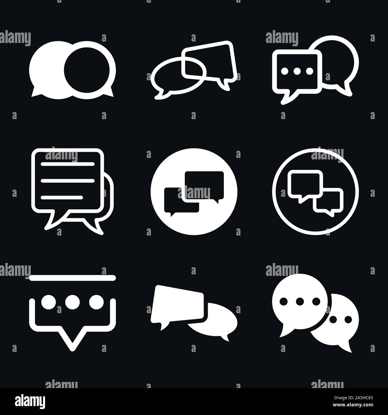 Symbole für Kommunikationsvektoren Stock Vektor