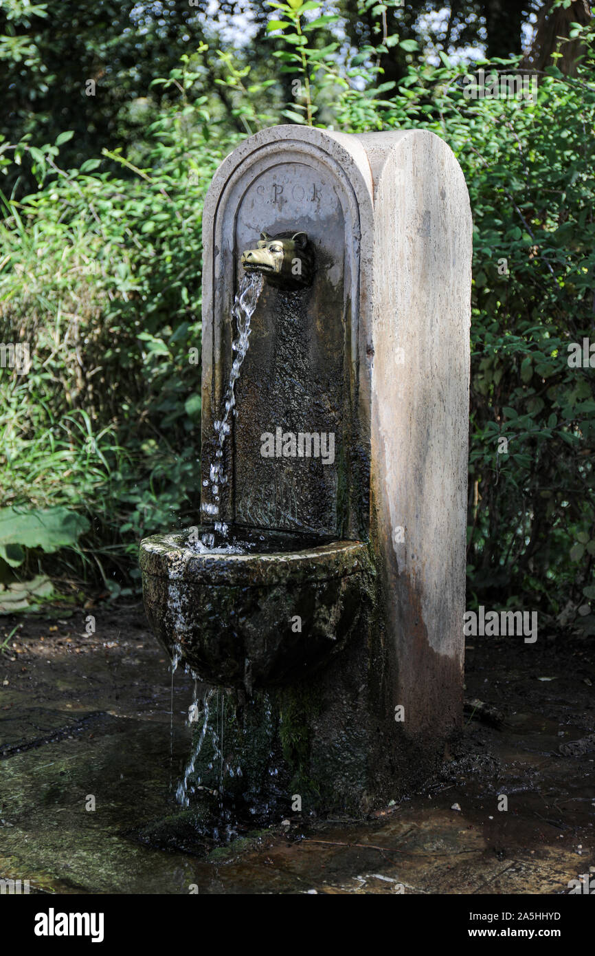 Nasone - eine kostenlose Trinkbrunnen - im Parco Villa Doria Pamphilj, Rom, Italien Stockfoto