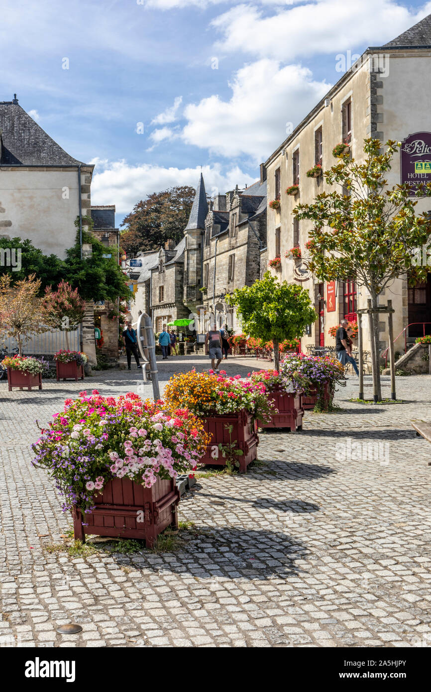 Rochefort-en-Terre, mittelalterliches Dorf, Bretagne, Frankreich. Rochefort-en-Terre ist ein ausgewiesener "Petite Cité de caractère Stockfoto