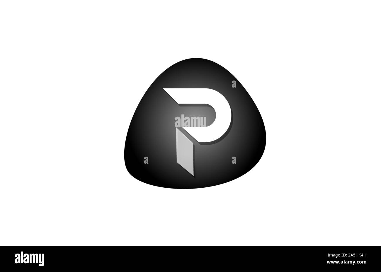 P Buchstaben Logo für die Firma Icon Design in Schwarz und Weiß. Geeignet für Firmen- oder Business Logo Stock Vektor