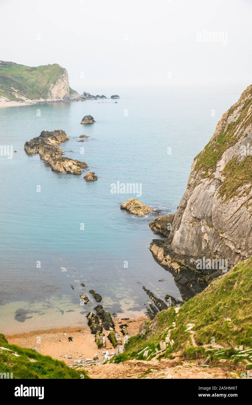 Mann des Krieges Bucht, Strand in der Nähe von Durdle Door, Dorset, England, UK, Jurassic Coast. Stockfoto