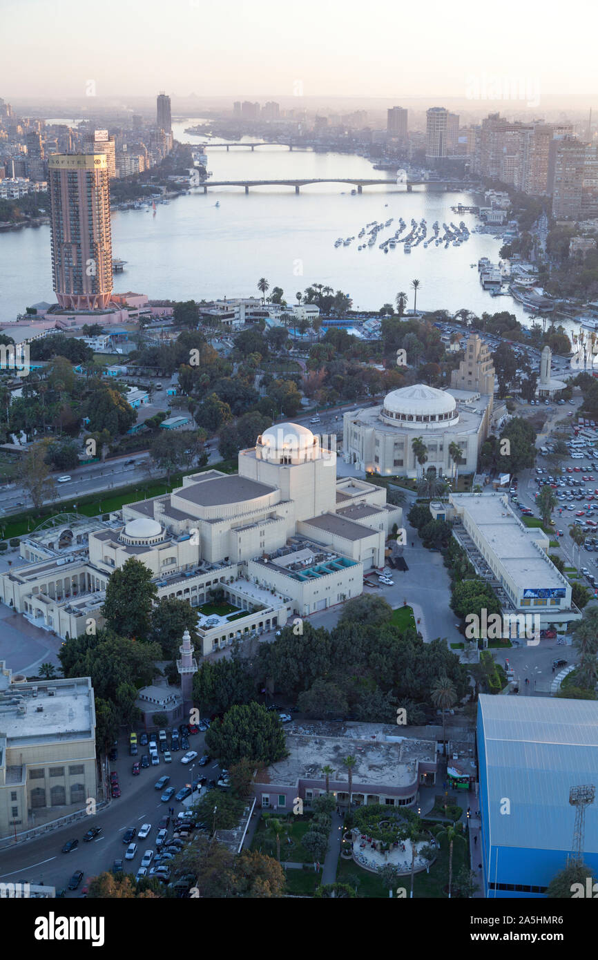 Ägypten, Kairo, den Nil und citysape vom Kairo Tower gesehen. Stockfoto