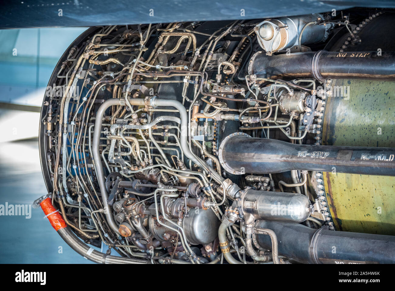 Pratt & Whitney J58 Motor mit einer Lockheed SR-71 Flugzeuge Stockfoto