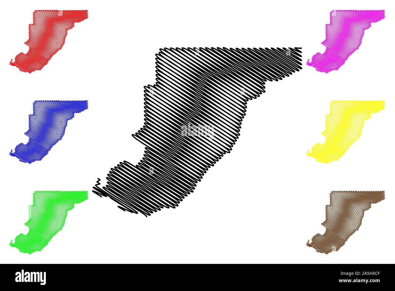 Monroe County, Alabama (Grafschaften in Alabama, Vereinigte Staaten von Amerika, USA, USA, USA) Karte Vektor-illustration, kritzeln Skizze Monroe Karte Stock Vektor