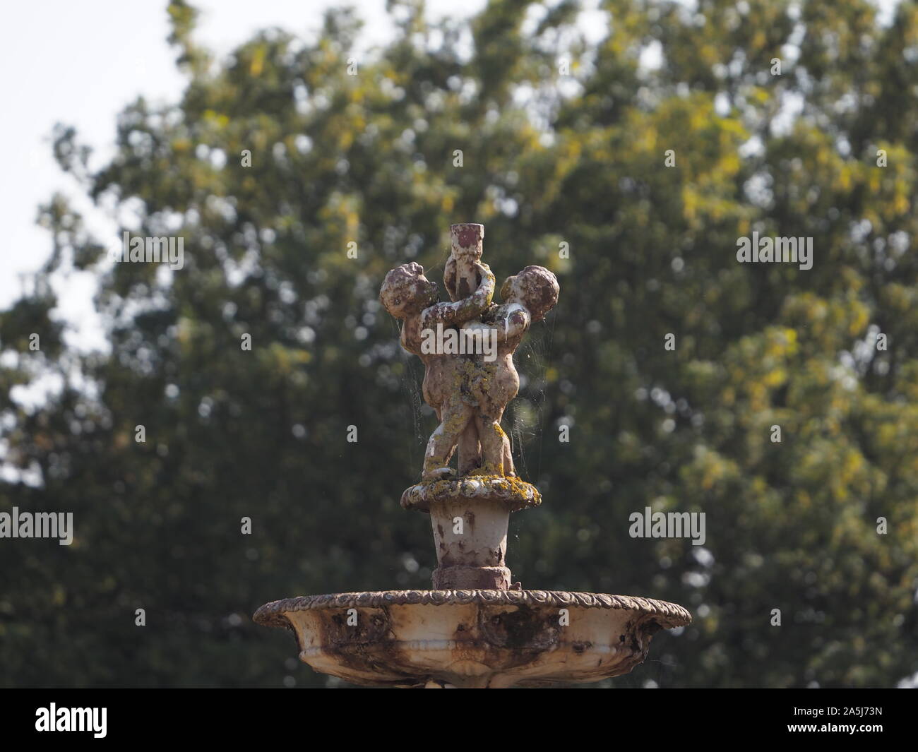 Oben auf einem alten Brunnen im Temple Newsam. Stockfoto