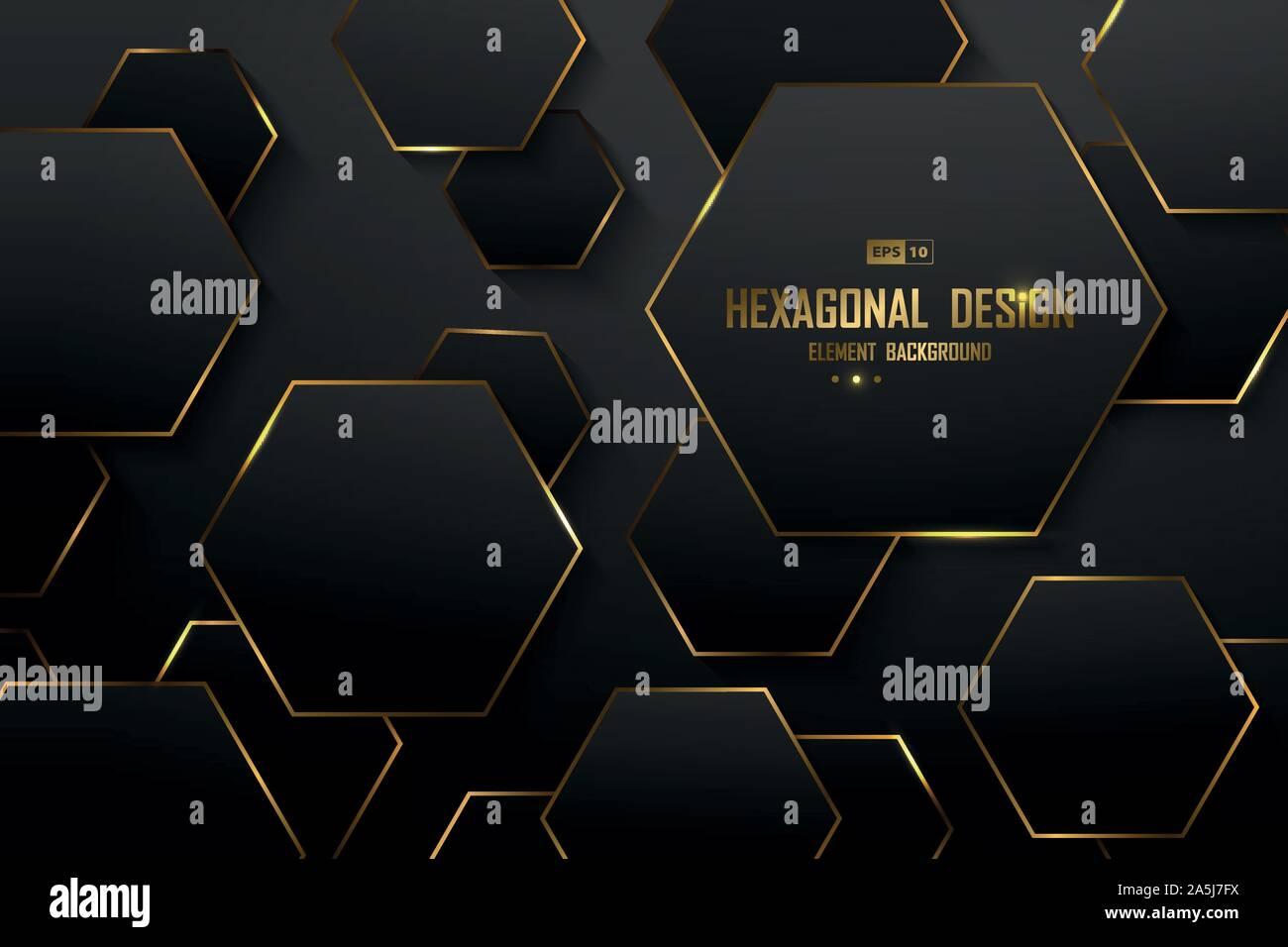 Abstrakte Farbverlauf Schwarz Luxus hexagon Muster deko Hintergrund. Verwenden Sie für die Schlagzeile, Poster, Artwork, Template Design. Abbildung Stock Vektor