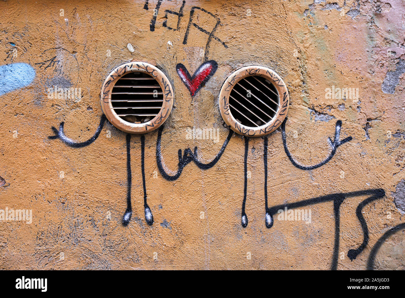 Street Art in Trastevere, Rom, Italien Stockfoto