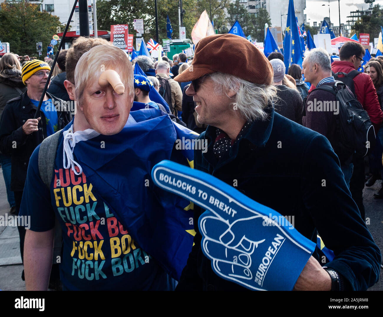 London, Großbritannien. Samstag, 19. Oktober 2019. Endrunde auf Boris Johnson's Brexit viel Sagen Stockfoto