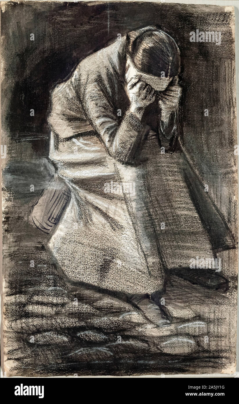 Vincent van Gogh, weinende Frau, Malerei, 1883 Stockfoto