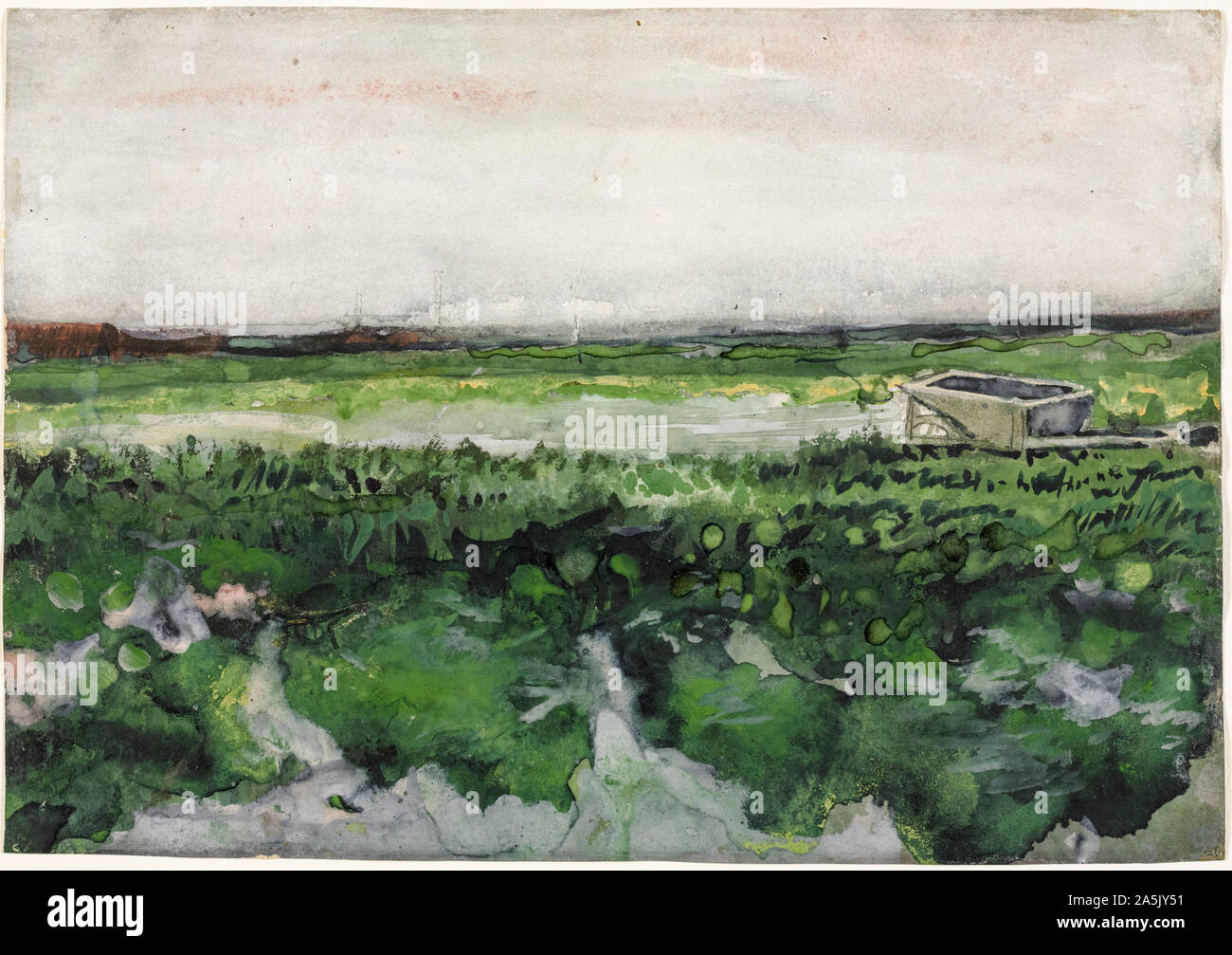 Vincent van Gogh, Landschaft mit Schubkarre, Malerei, 1883 Stockfoto