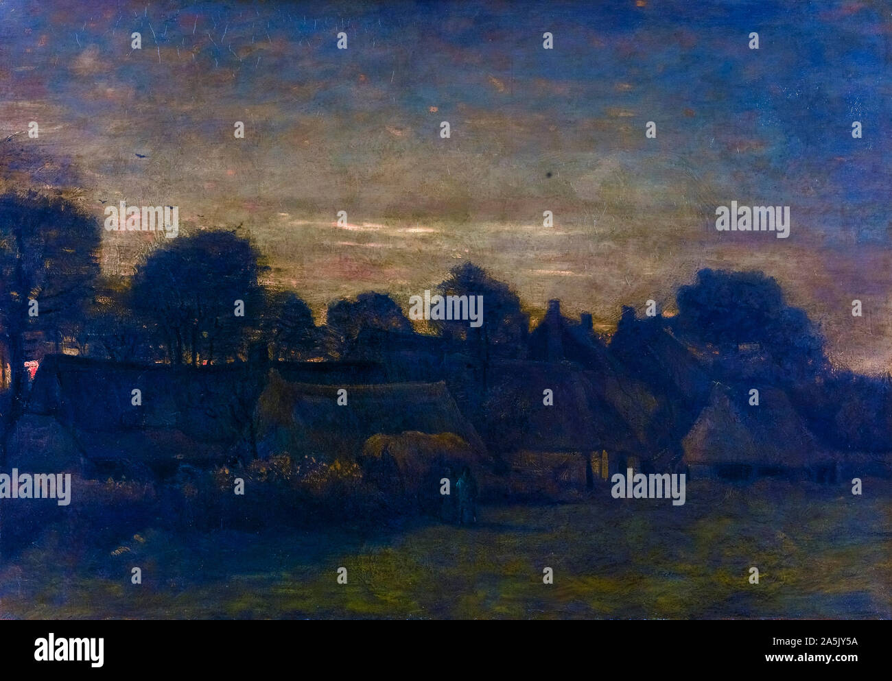 Vincent van Gogh, Bauerndorf in der Dämmerung, Landschaft, 1884. Stockfoto