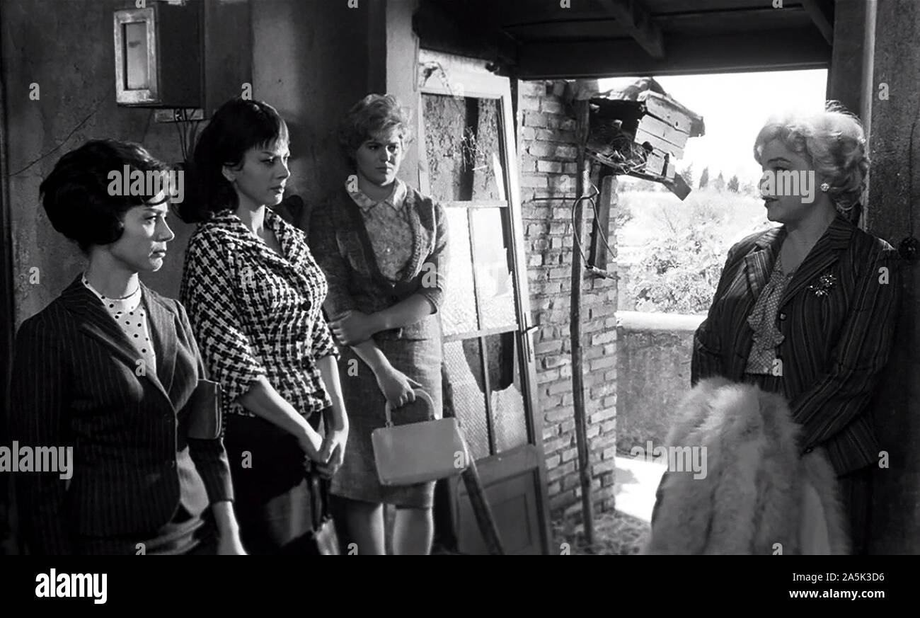 Hungrig nach Liebe (1960) Film Still Image/Adua e le compagne (original italienische Titel) - Italienischer Film noch mit Simone Signoret und Sandra Milo Stockfoto