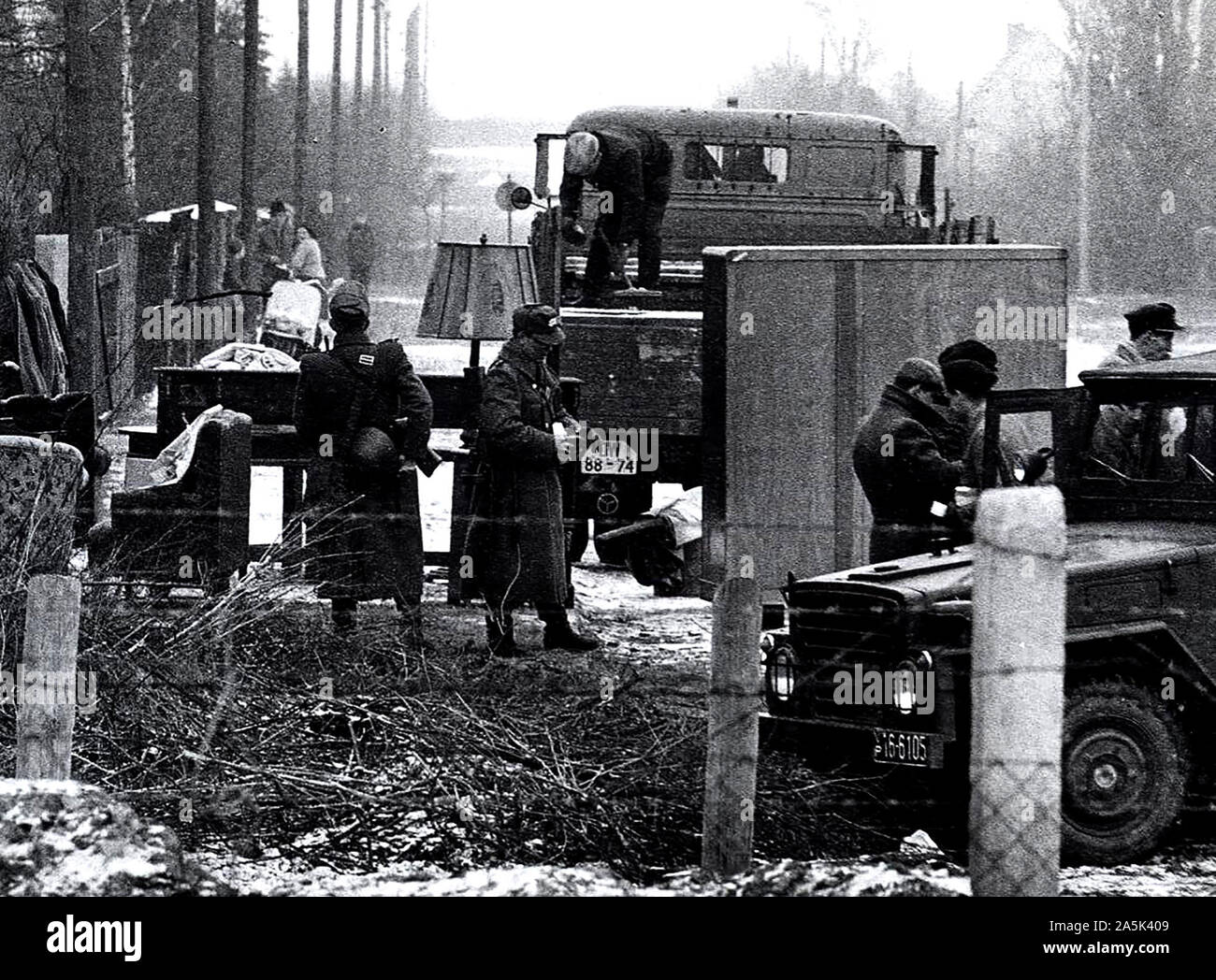 Neue Clearing der sowjetischen Zone, in der südlichen Grenze von Westberlin beginnen am Montag Morgen. Feb 26, 1962. Stockfoto