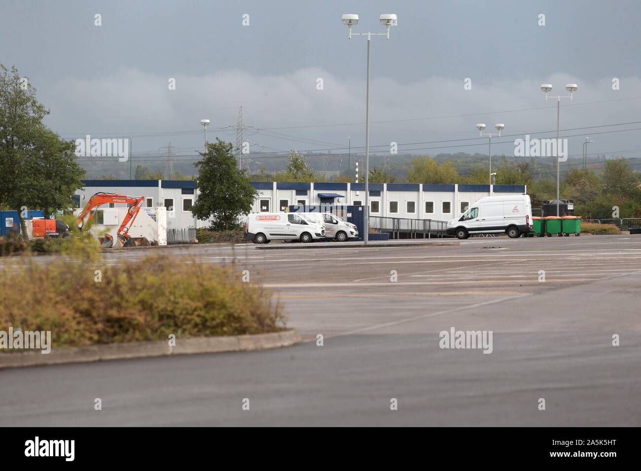 Ebbsfleet International Parkplatz B bei Ebbsfleet International Station, die unter laufende Arbeit als Teil der Vorbereitungen der Regierung für eine nicht-Deal ist Stockfoto