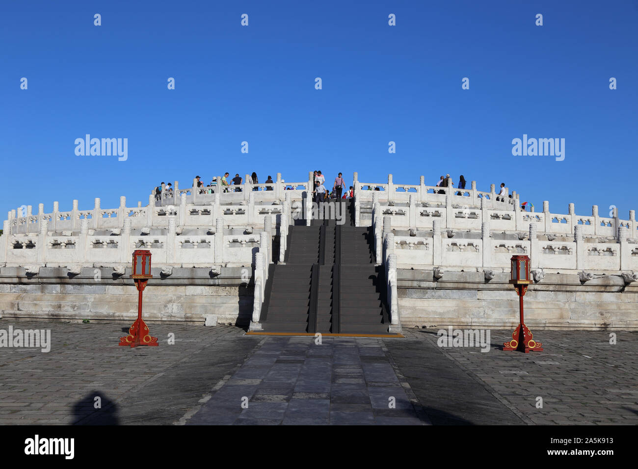 China Peking Beijing Tian Tan Tempel des Himmels runden Erdhügel Altar Stockfoto