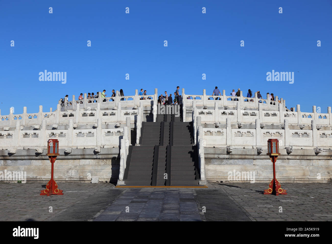China Peking Beijing Tian Tan Tempel des Himmels runden Erdhügel Altar Stockfoto