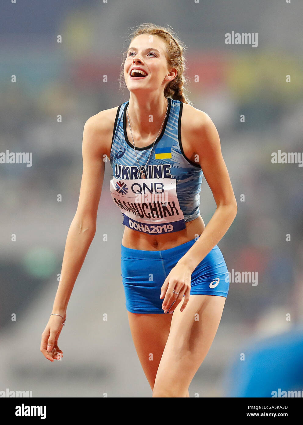 Der Ukraine Yaroslava Mahuchikh in Hohe der Frauen springen