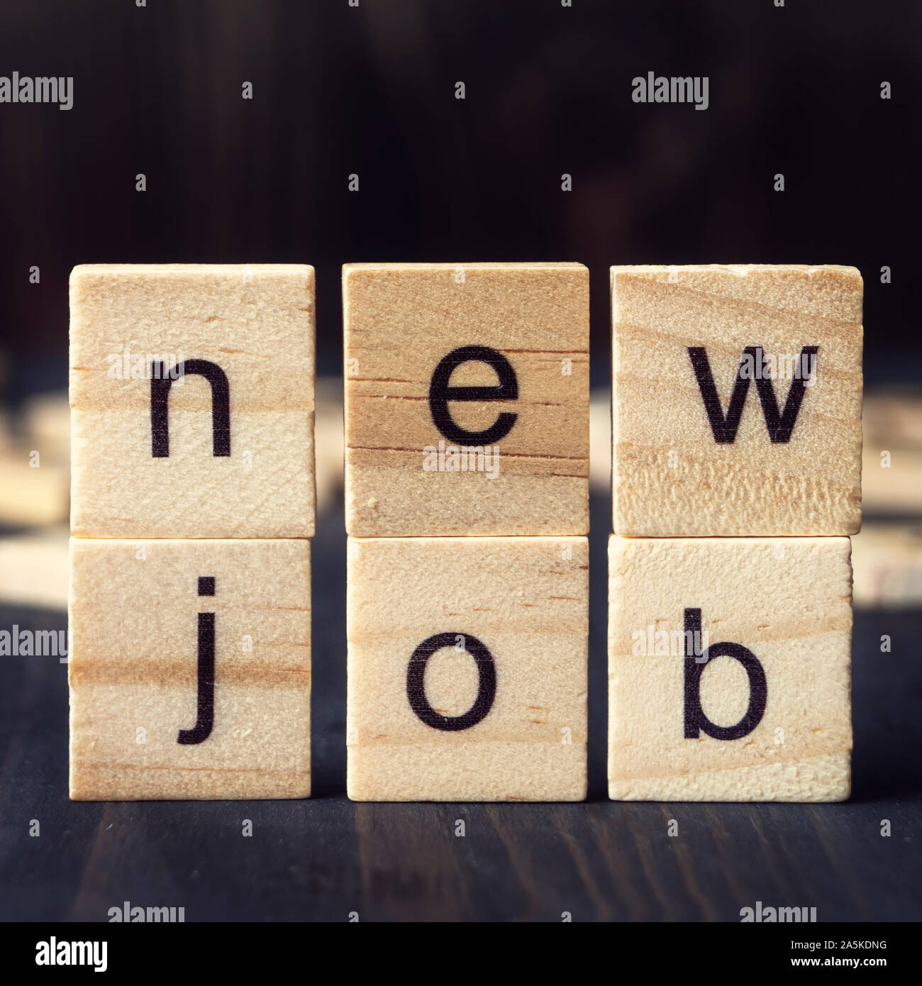 Neuen Job auf Holz- alphabet Blöcke geschrieben, in der Nähe Stockfoto