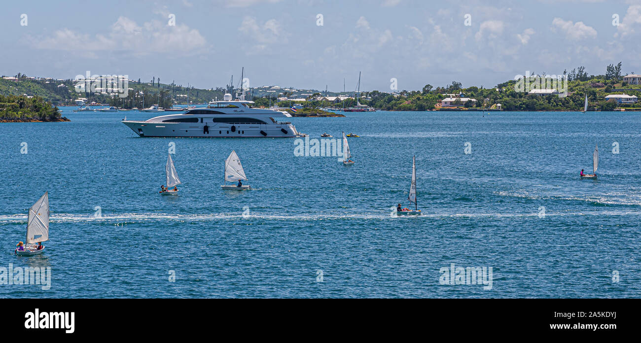 Yachtcharter und Segelboote in Bermuda Stockfoto