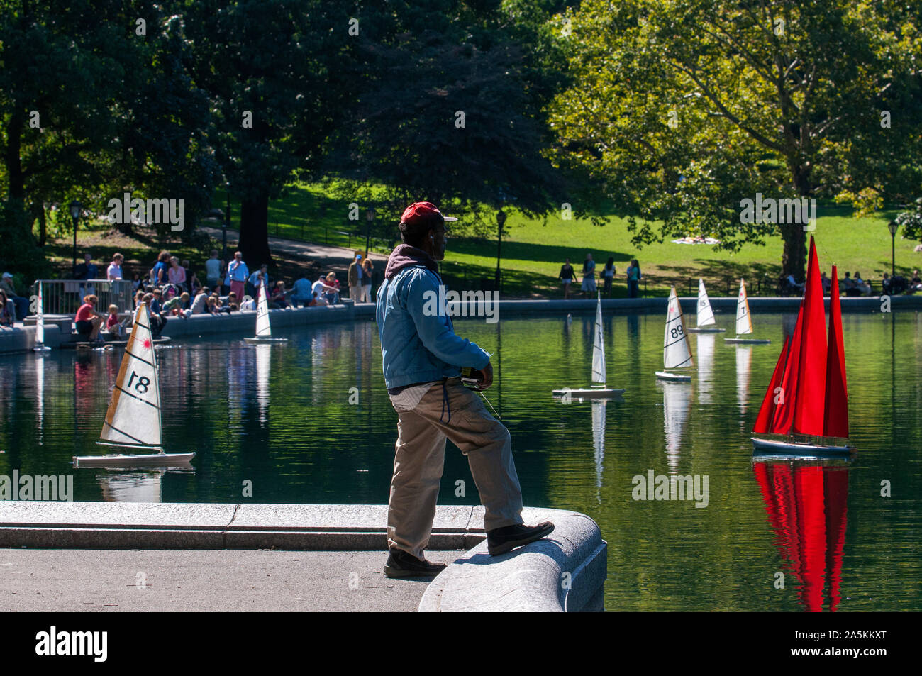 Central Park. Wintergarten Wasser. Der Wintergarten Wasser, auch genannt Modell Boot Pfund, ist ein Teich, in dem Wochenende Enthusiasten sammeln Modellierung zu versenden Stockfoto