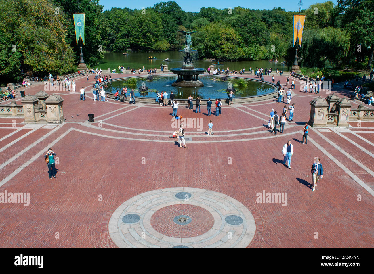 Bethesda Fountain, Central Park, New York City. Die Skulptur ist der Engel der Wasser und wurde von Emma Stebbins 1873 konzipiert. Central Park. Bethesda Stockfoto