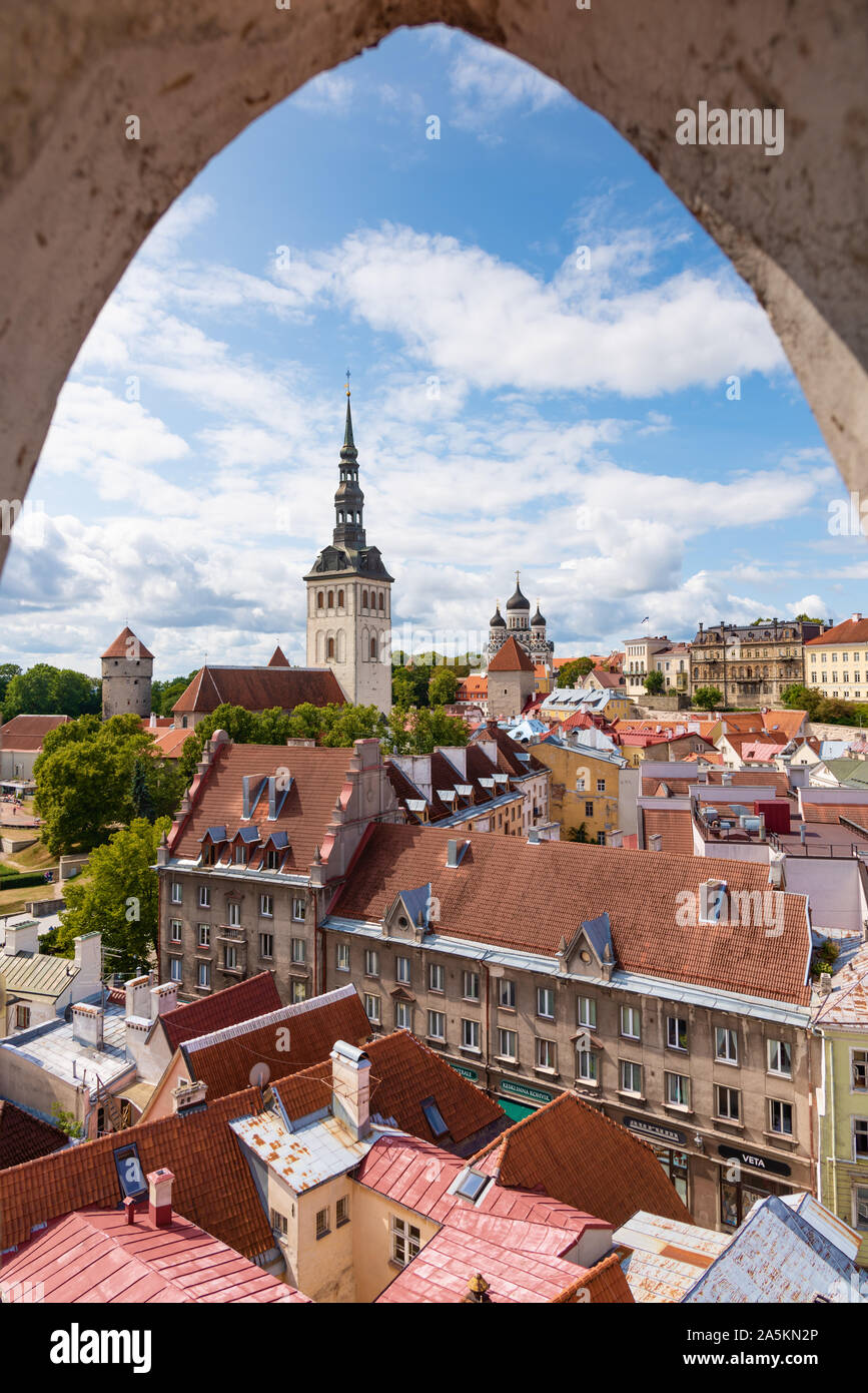 Tallinn Blick vom Rathausturm, Estland Stockfoto