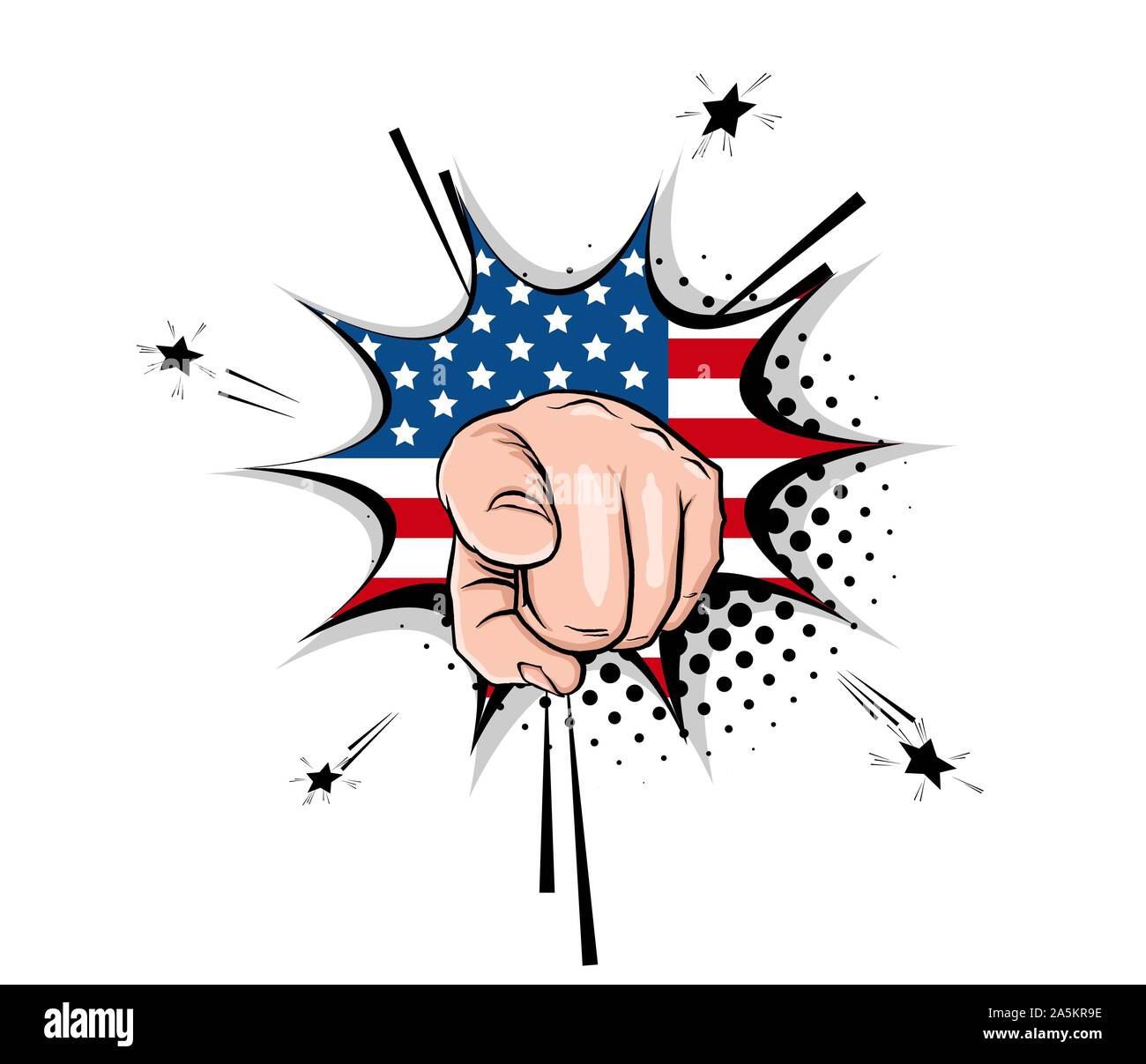 Vintage Poster Uncle Sam show hand Abstimmung 2020 Fragen Stock Vektor