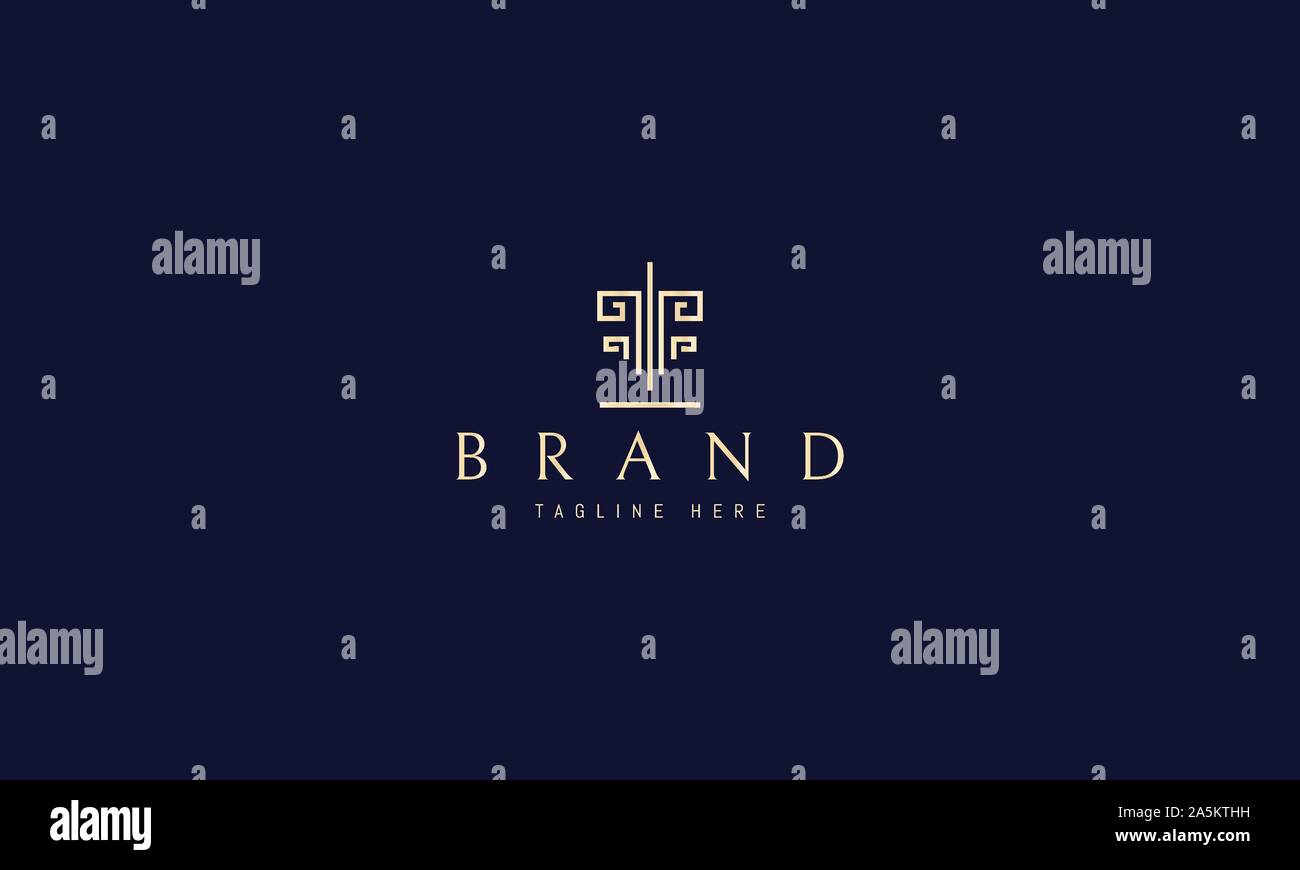 Vektor Gold Logo auf die abstrakte Bild der griechischen Säulen. Stock Vektor Vektor Gold Logo auf die abstrakte Bild der griechischen Säulen. Stock Vektor