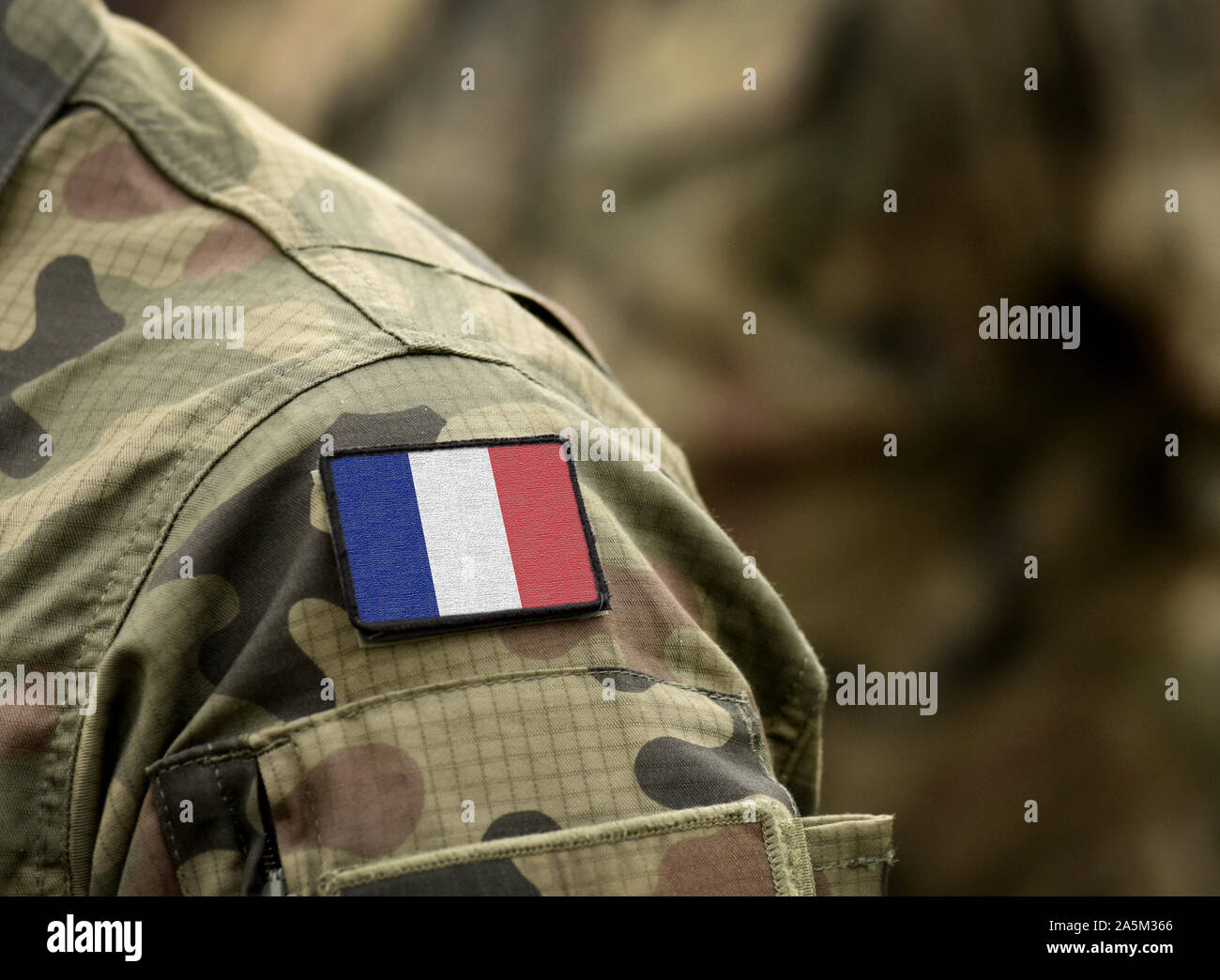 Wie Viele Soldaten Hat Frankreich Flagge Frankreichs auf der Uniform. Armee, Soldaten, Soldaten (Collage