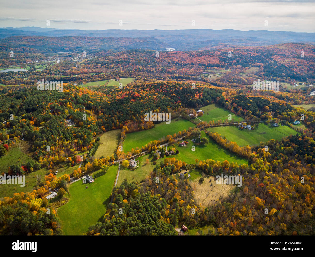 Herbst Laub aus der Luft in der Nähe von Quechee, Vermont gesehen. Stockfoto