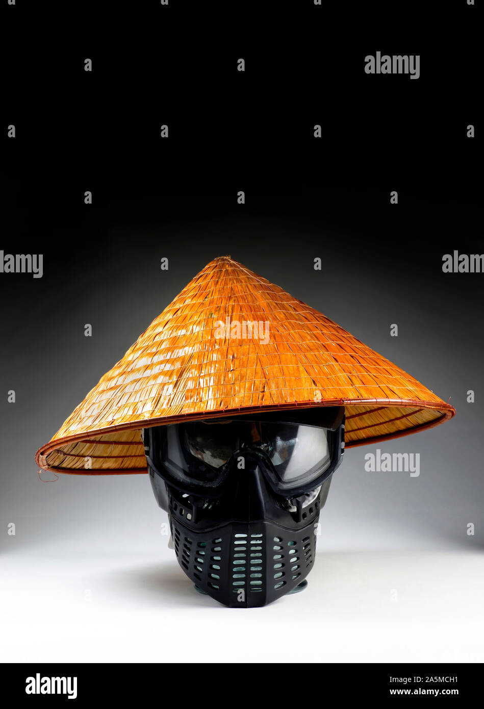 Asian Bamboo hut mit Raum für Ihren Typ oder Text. Stockfoto