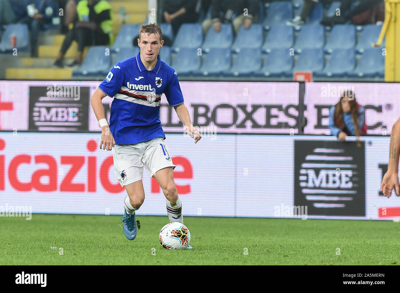 Emiliano Rigoni (sampdoria) bei Sampdoria vs AS Rom, Genua, Italien, 20 Okt 2019, Fußball Italienische Fußball Serie A Männer Meisterschaft Stockfoto