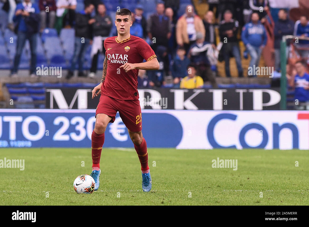 Gianluca Mancini (Roma) bei Sampdoria vs AS Rom, Genua, Italien, 20 Okt 2019, Fußball Italienische Fußball Serie A Männer Meisterschaft Stockfoto