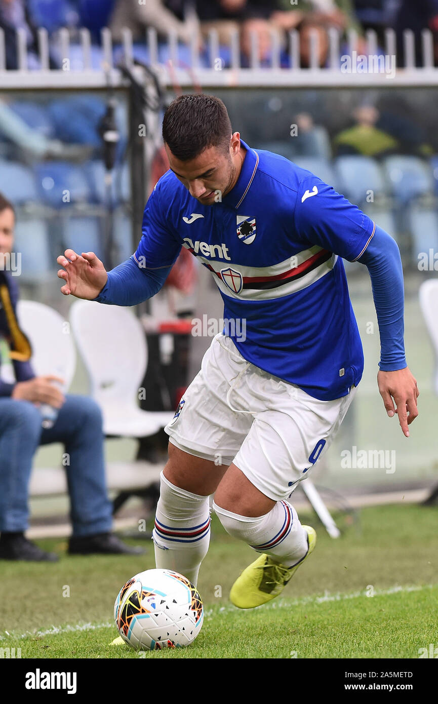 Federico Bonazzoli (sampdoria) bei Sampdoria vs AS Rom, Genua, Italien, 20 Okt 2019, Fußball Italienische Fußball Serie A Männer Meisterschaft Stockfoto