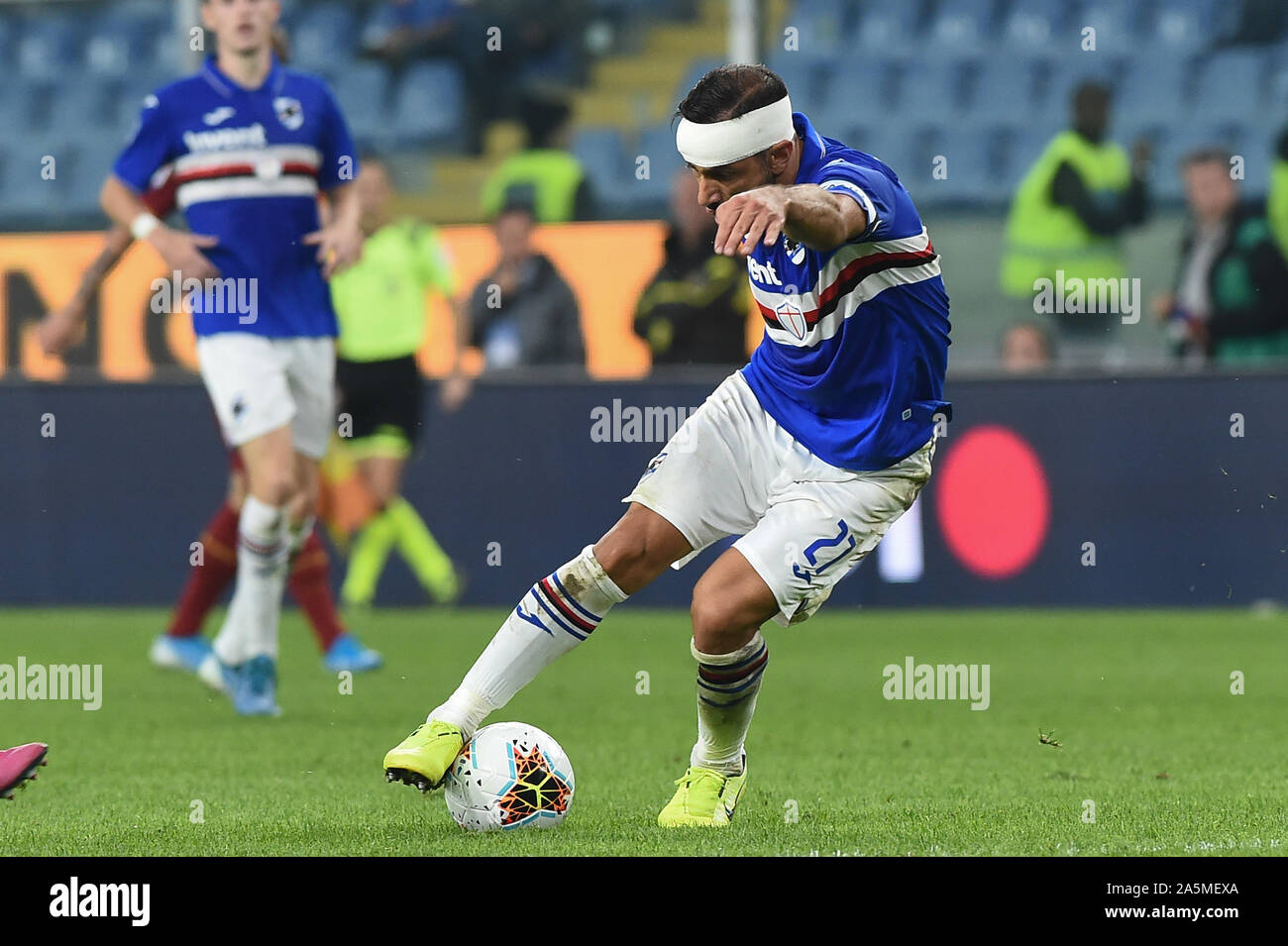 Fabio Quagliarella (sampdoria) bei Sampdoria vs AS Rom, Genua, Italien, 20 Okt 2019, Fußball Italienische Fußball Serie A Männer Meisterschaft Stockfoto