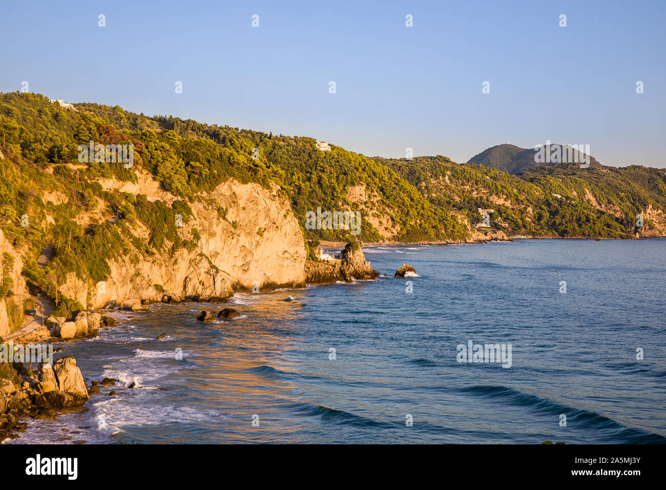 An der Westküste der Insel Korfu, Griechenland Stockfoto