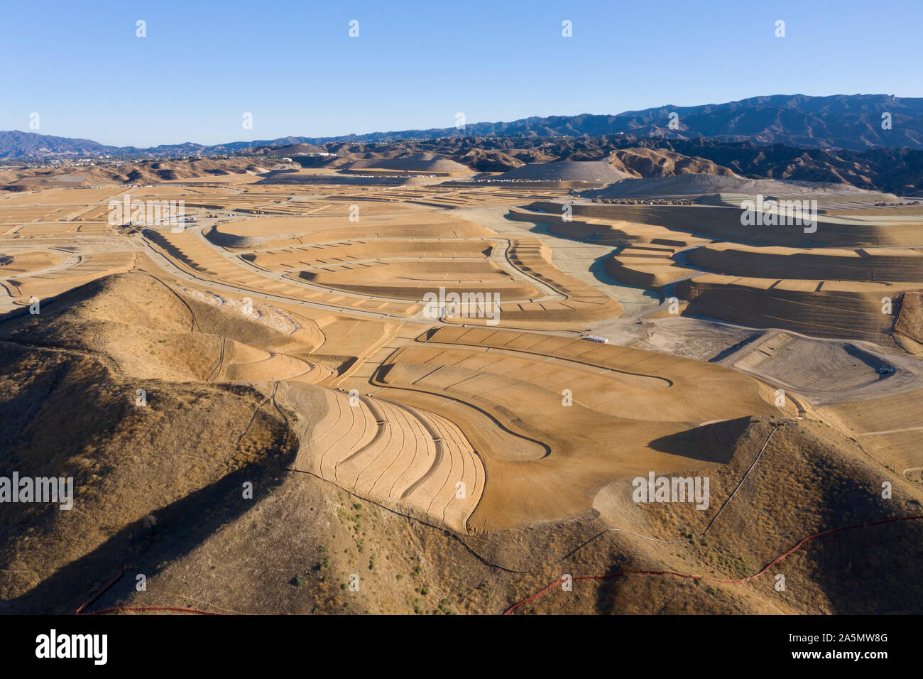 Newhall Ranch master geplante Gemeinschaft im Bau Antennen Stockfoto
