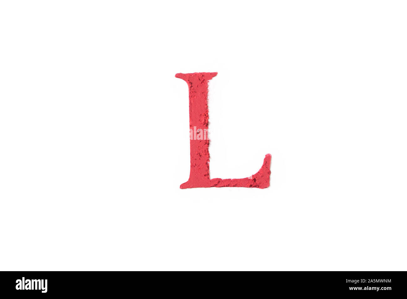 Font Letter Hand schreiben Alphabet von Lippenstift Stockfoto