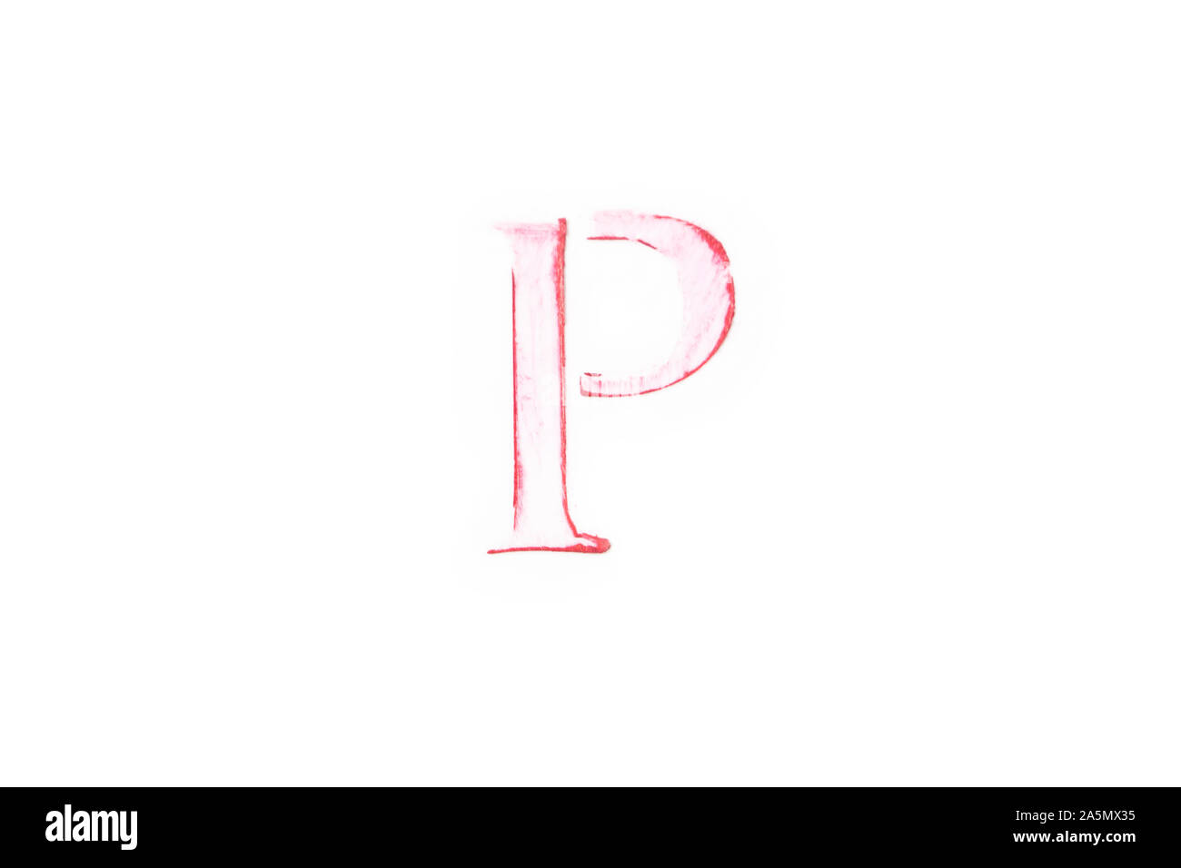 Font Letter Hand schreiben Alphabet von Lippenstift Stockfoto