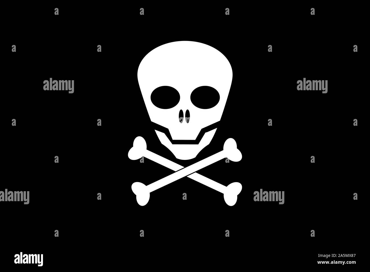 Ein Jolly Roger Schädel und Knochen Piratenflagge Stockfoto