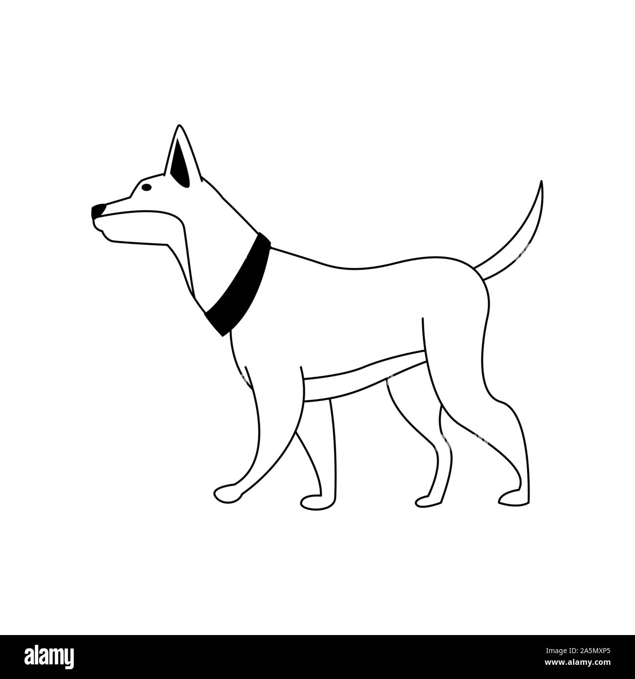 Süßer Hund icon image, flache Bauform Stock Vektor