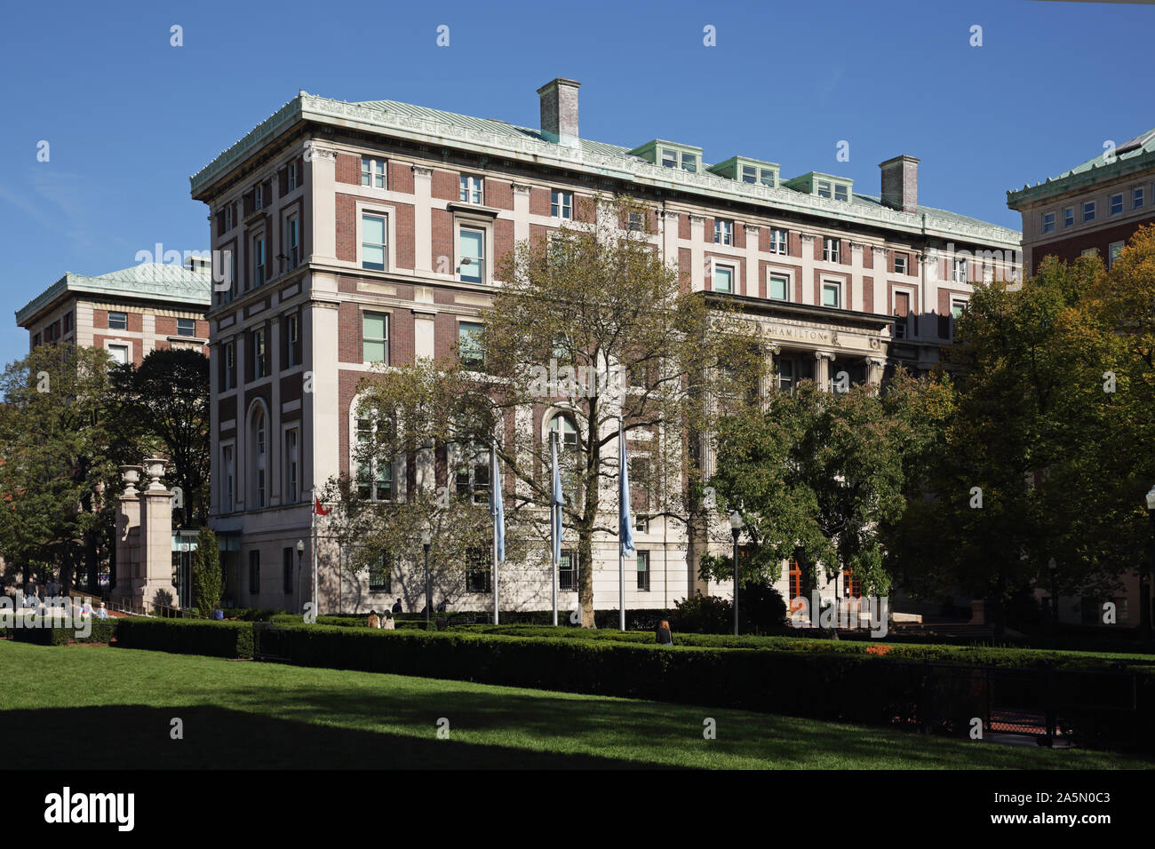 Die Columbia University Campus in Morningside Heights, New York, USA. Hamilton Hall. Stockfoto