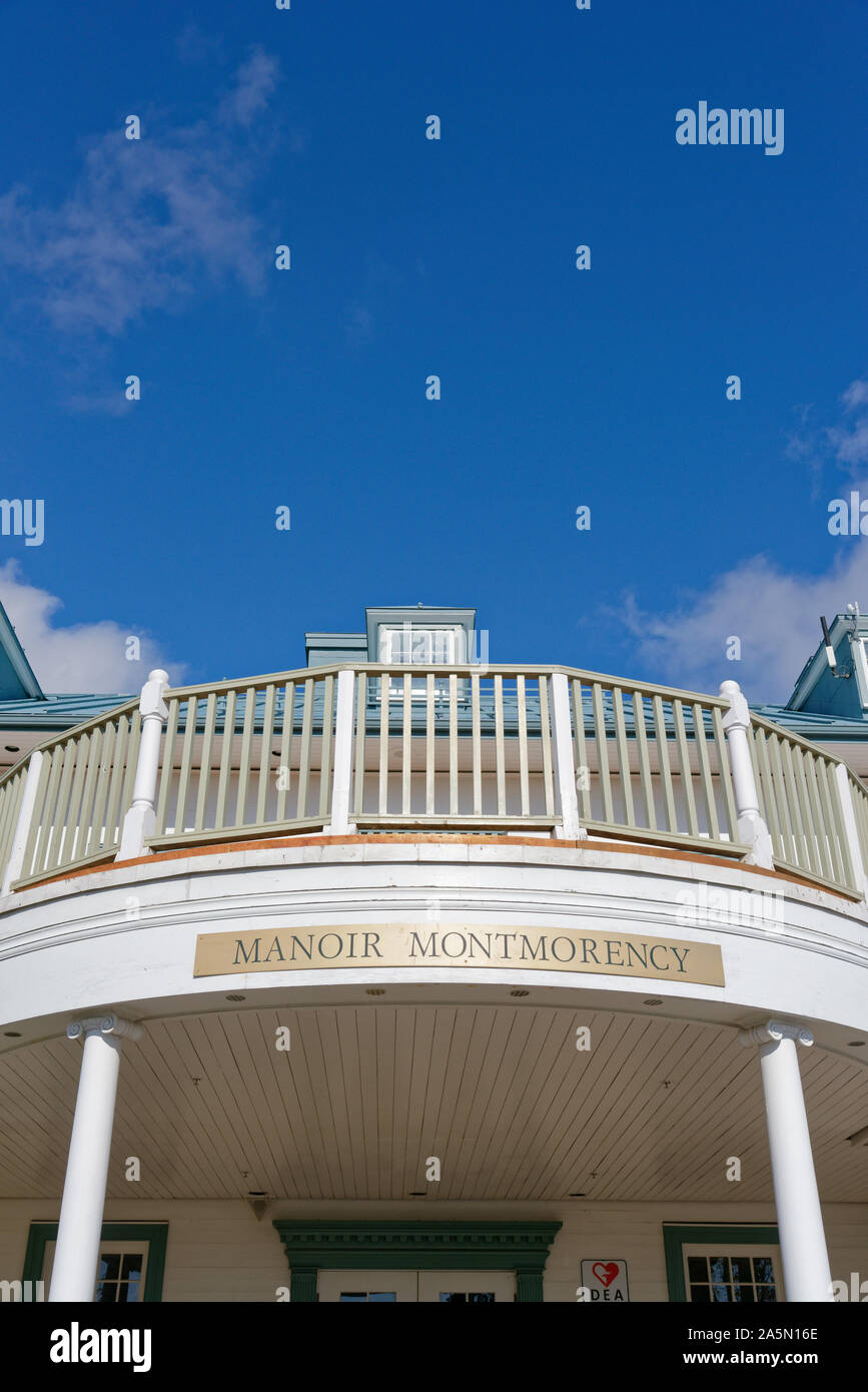 Detail der Manoir Montmorency, an Chutes de Montmorency, Quebec, Kanada Stockfoto