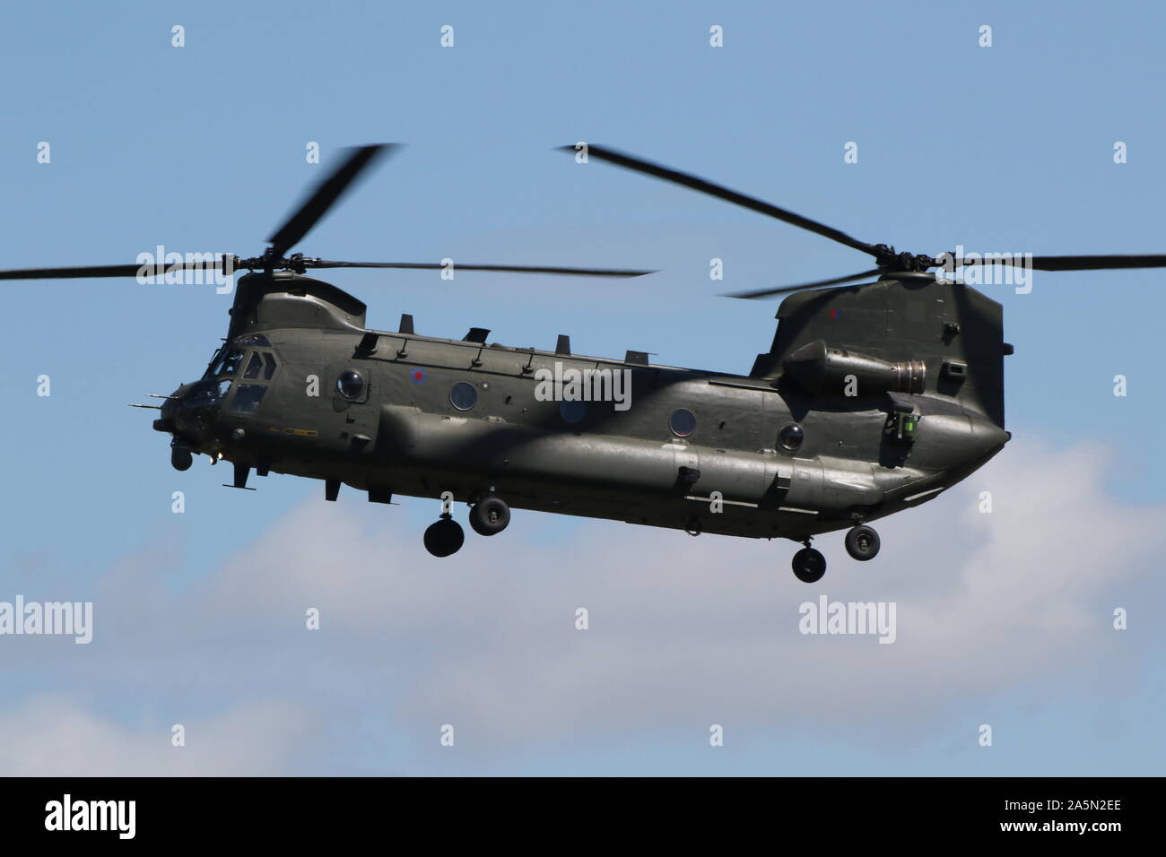 ZA 720, einer Boeing Chinook HC6 Ein von der Royal Air Force betrieben, am Internationalen Flughafen Prestwick, Ayrshire. Stockfoto