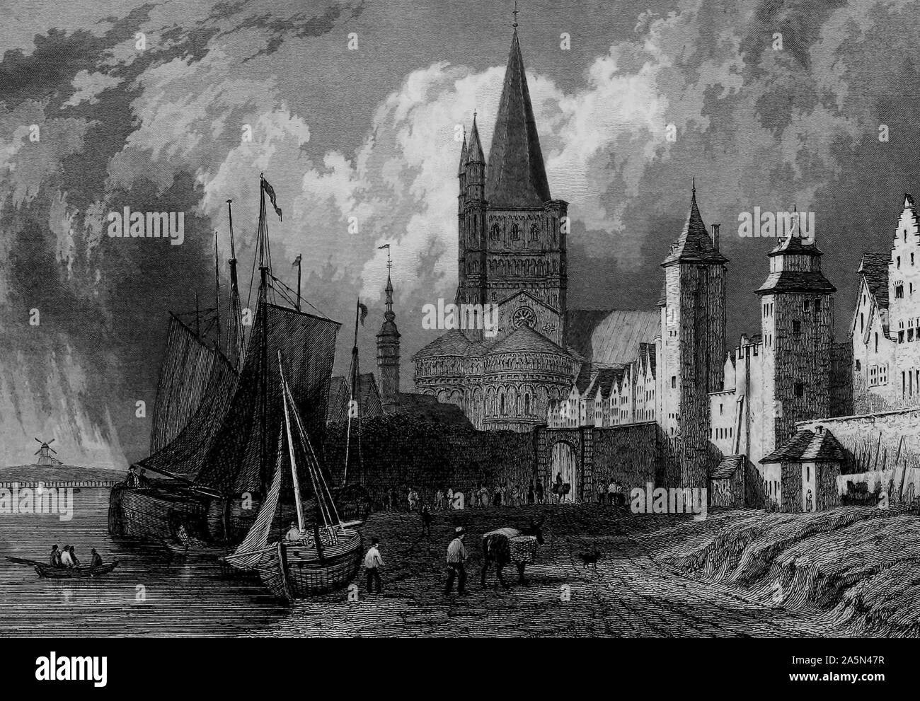 St. Martin's Church, Köln, Deutschland, ca. 1832 Stockfoto