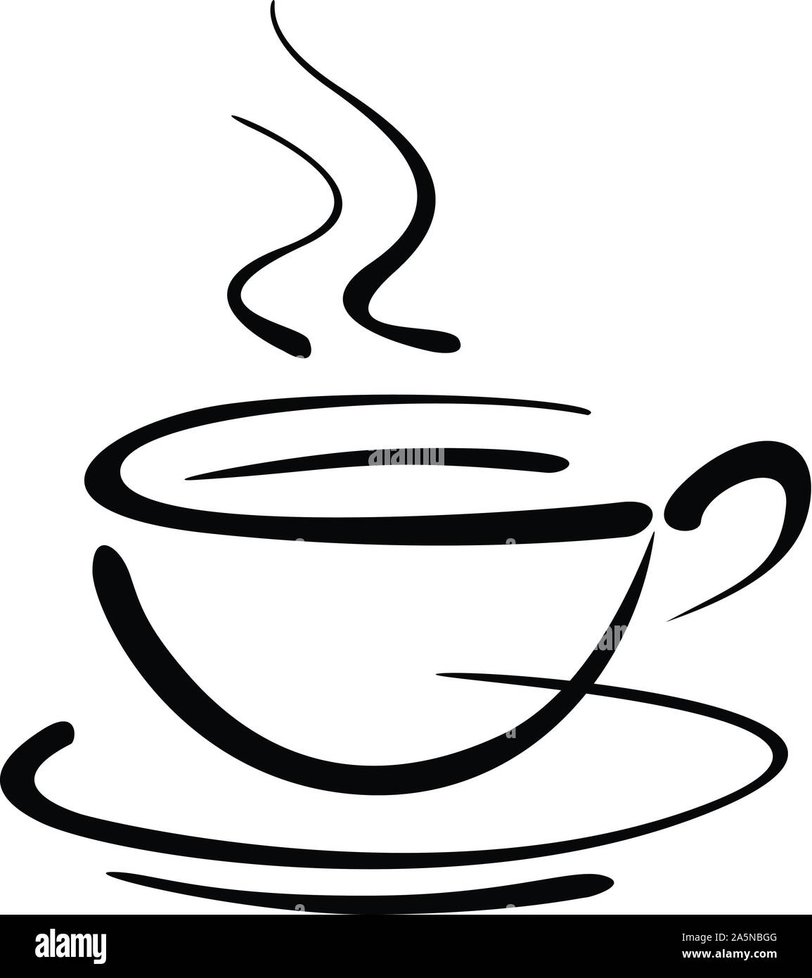 Kaffee Tasse kunst zeichnen, Vector Logo Design Stock-Vektorgrafik - Alamy