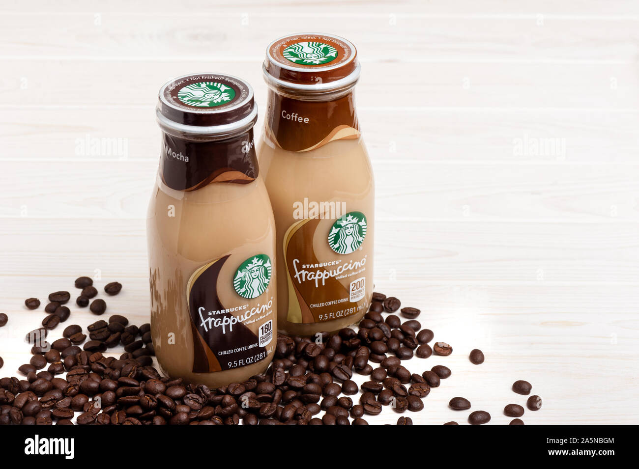 BANGKOK, THAILAND - 03. MÄRZ 2017: Flasche Starbucks Frappuccino trinken Kaffee 9,5 Unze. Stockfoto