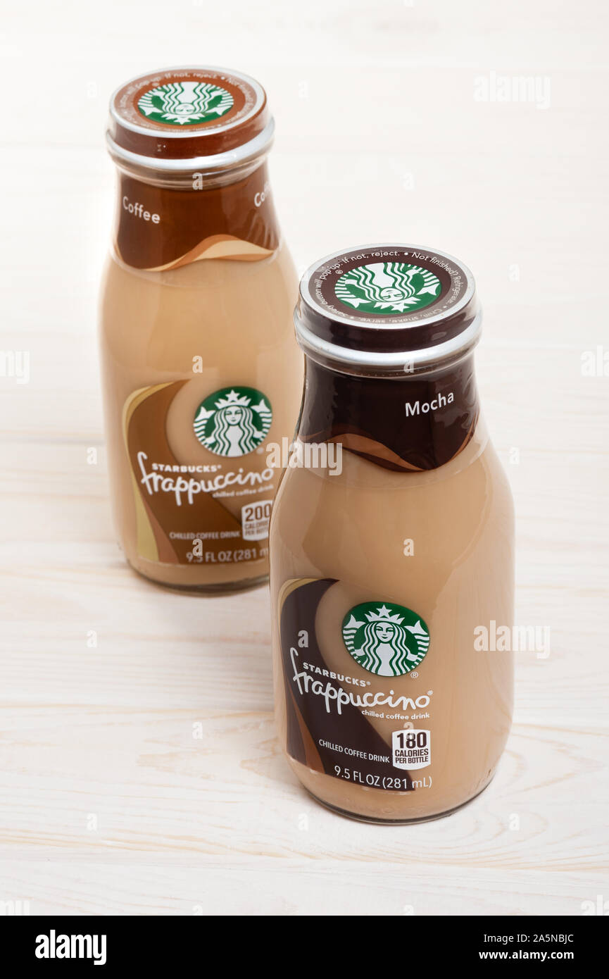BANGKOK, THAILAND - 03. MÄRZ 2017: Flasche Starbucks Frappuccino trinken Kaffee 9,5 Unze. Stockfoto