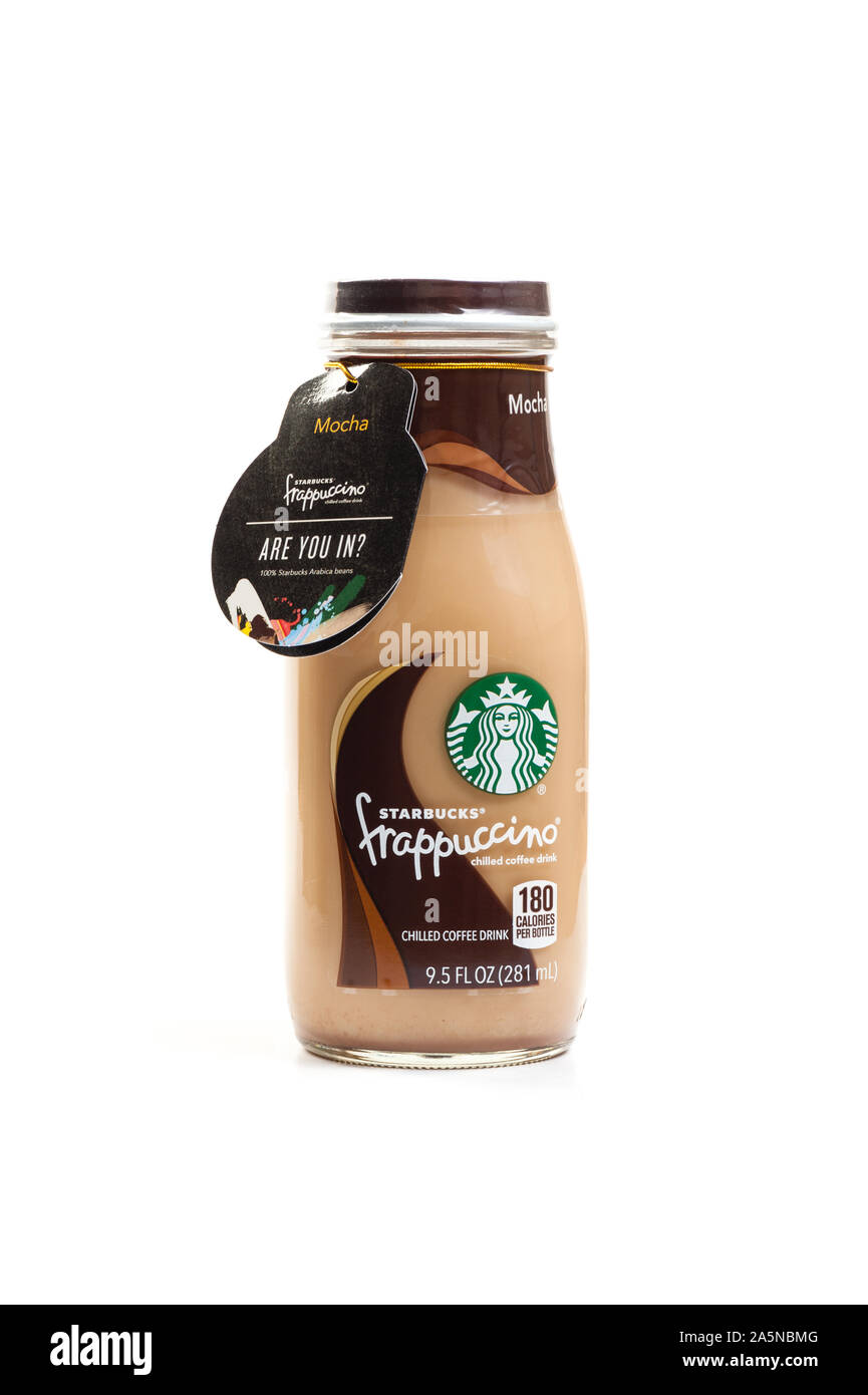 BANGKOK, THAILAND - 03. MÄRZ 2017: Flasche Starbucks Frappuccino trinken Kaffee 9,5 Unze. Stockfoto