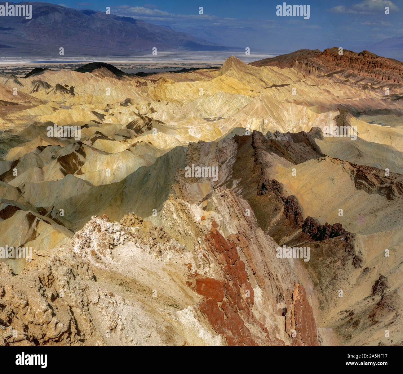 Golden Canyon, Zabriskie Point, Manly Beacon, Death Valley National Park, Kalifornien Stockfoto